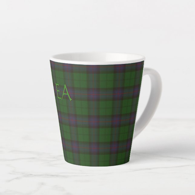 Tasse Latte Armstrong Official Clan Tartan avec vos initiales (Angle droit)