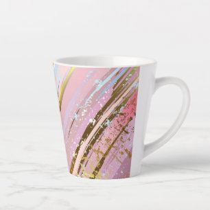 Tasse Latte Arrière - plan rose texturé