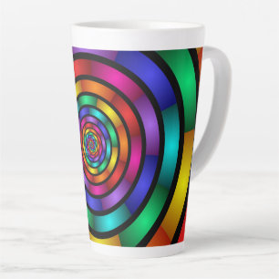 Tasse Latte Arrondi et psychédélique coloré Art moderne fracta