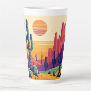 Tasse Latte Art coloré du désert du sud-ouest
