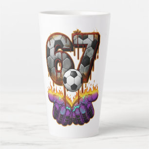 Tasse Latte Art de maillot de football numéro 67 gardien de bu