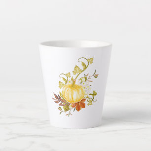 Tasse Latte Art de Thanksgiving Citrouille Vintage Automne Rus