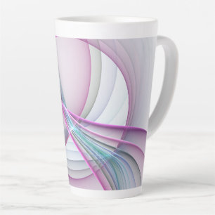 Tasse Latte Art fractal abstrait coloré en mouvement