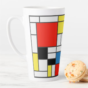 Tasse Latte Art Mondrian De Stijl