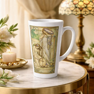Tasse Latte Art Nouveau Music Maidens Vintage Illustration 