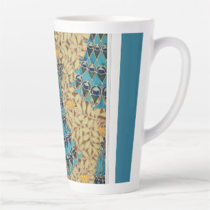Tasse Latte Art nouveau paon textile déco verneuil bleu
