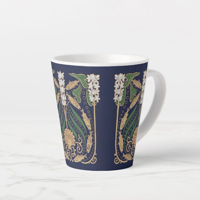 Tasse Latte Art Nouveau Seashore Seashells (Angle droit)