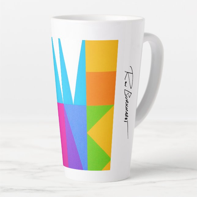 Tasse Latte Art of The Hampton's Letterscape de Ron Burkhardt (Angle droit)