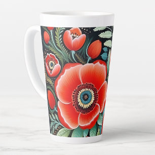 Tasse Latte Art populaire traditionnel ukrainien de Petrikivka