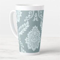 Art Rococo Damassé I Bleu Canard+Turquoise