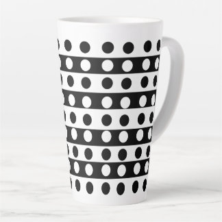 Tasse Latte Artistique Abstrait Personnalisé Noir et Blanc