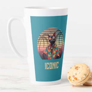 Tasse Latte Attitude de chat Tropical intemporelle