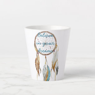 Tasse Latte Attrape-rêve Turquoise Marron
