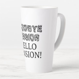 Tasse Latte Au revoir Tension Bonjour Pension cadeau de retrai