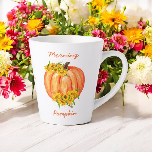 Tasse Latte Automne Orange Citrouille Thanksgiving Friendsgivi (Créateur téléchargé)