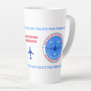 Tasse Latte Aviateur, pilote, touriste de Traveler Customizabl