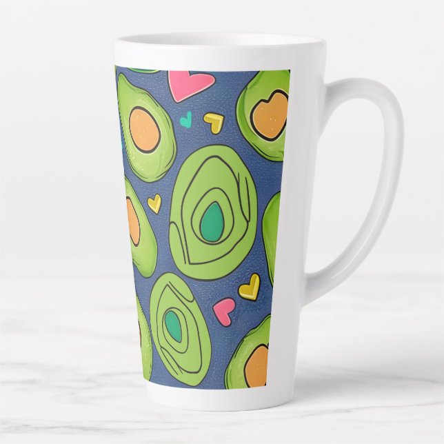 Tasse Latte Avocados et coeurs (Droite)