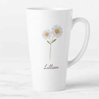 Tasse Latte Avril Mois de naissance Fleur Daisée