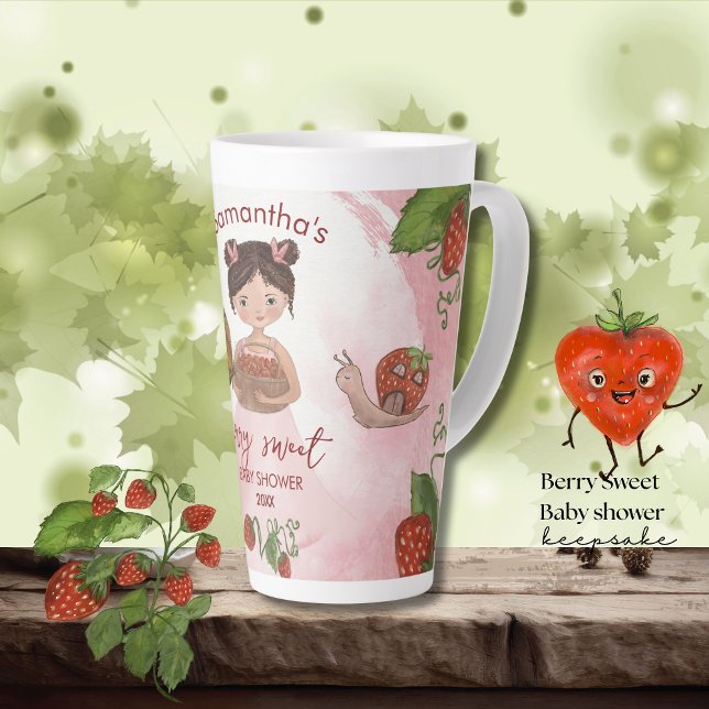 Tasse Latte Baby shower sucré Berry personnalisé Tenue en saké (Custom Berry Sweet Baby Shower Keepsake Mug)