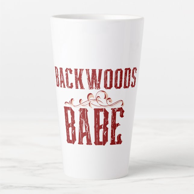 Tasse Latte Backwoods Babe Typographie (Devant)