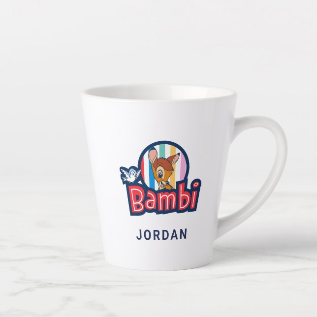 Tasse Latte Badge bambou rayé (Droite)