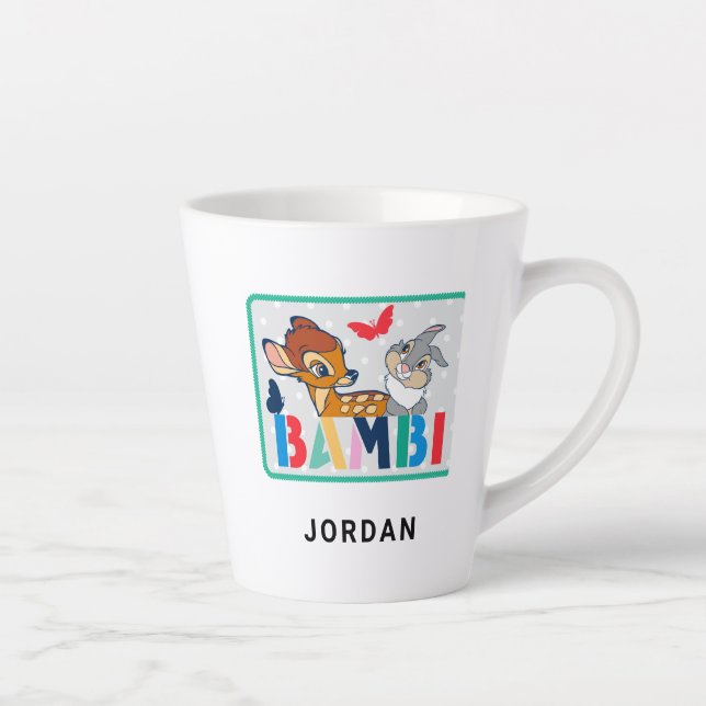 Tasse Latte Badge de point Bambi et Thumper Polka (Droite)