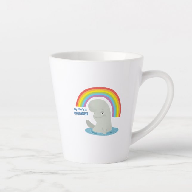 Tasse Latte Bailey| Ma vie est un arc-en-ciel (Droite)