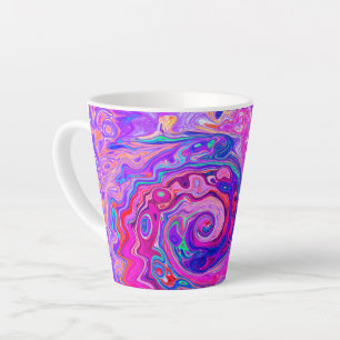 Tasse Latte Balayage Abstrait rétro violet et orange