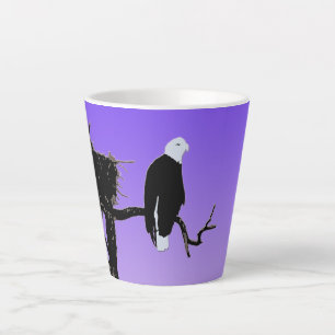 Tasse Latte Bald Eagle at Sunset - Art original de la faune
