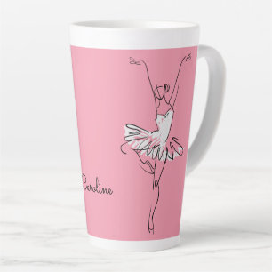 Tasse Latte Ballerina nom et couleur personnalisés