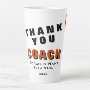 Tasse Latte Ballon de Basket Merci Coach
