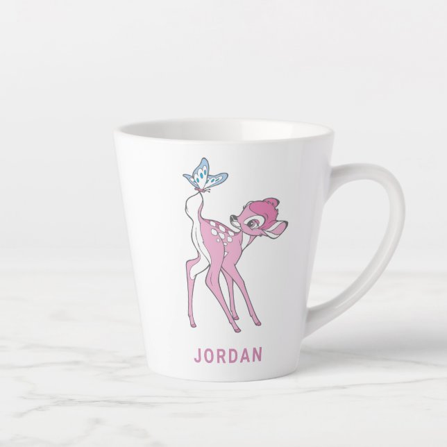 Tasse Latte Bambi avec un papillon sur sa queue (Droite)