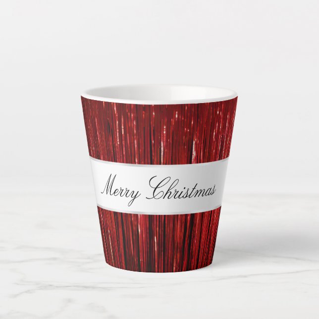 Tasse Latte Bandes de pinces de verre rouge (Devant)