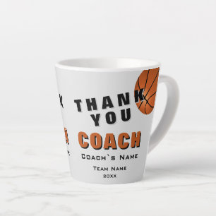 Tasse Latte Basket-ball Merci Coach
