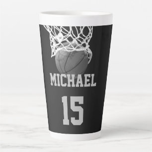 Tasse Latte Basket-ball Votre nom