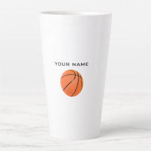 Tasse Latte Basket-ball Votre nom