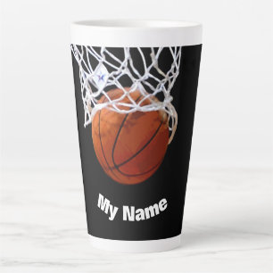 Tasse Latte Basket-ball Votre nom Personnalisé