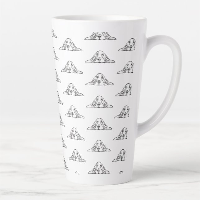 Tasse Latte basset blanc (Droite)