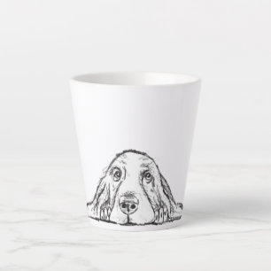 Tasse Latte basset blanc