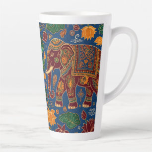 Tasse Latte Batik authentique de l'éléphant royal de Ceylan -S