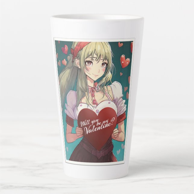 Tasse Latte Be My Valentine in Manga Style 33893 (Devant)