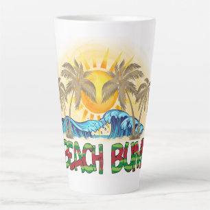 Tasse Latte Beach Bum Watermelon, Ocean Waves et soleil trop