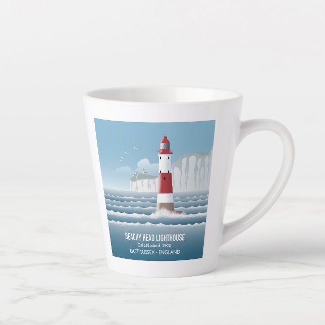 Tasse Latte Beachy Head Lighthouse (Droite)