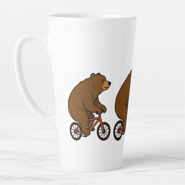 Tasse Latte Bear on a Bike – Wild Ride Vibes (Gauche)
