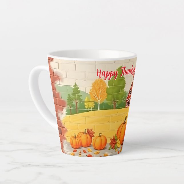 Tasse Latte Beau Bon thanksgiving tendance automne (Angle gauche)