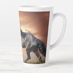 Tasse Latte Beau Cheval Noir