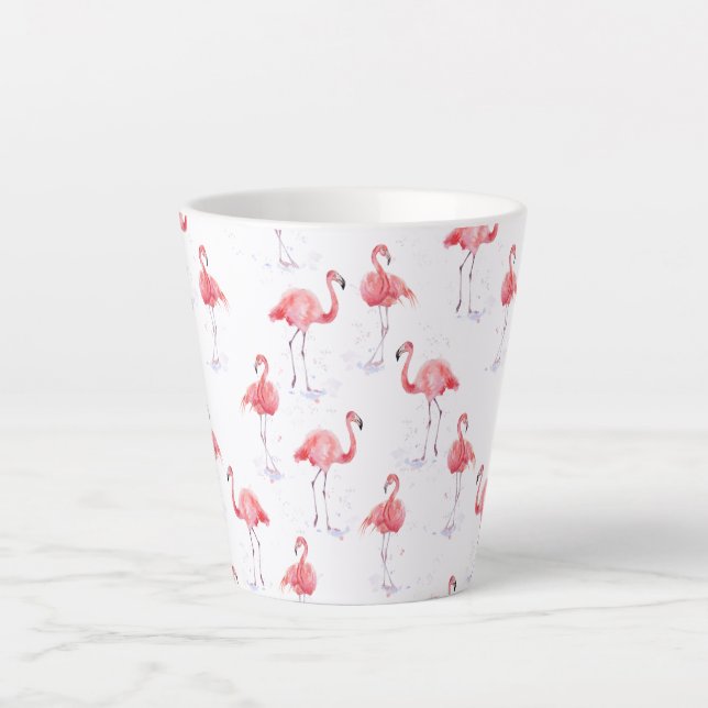 Tasse Latte Beau motif aux flamants roses (Devant)