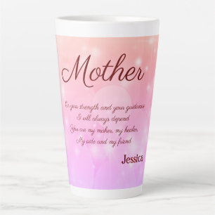 Tasse Latte Beau Poème Mère Personnalisé