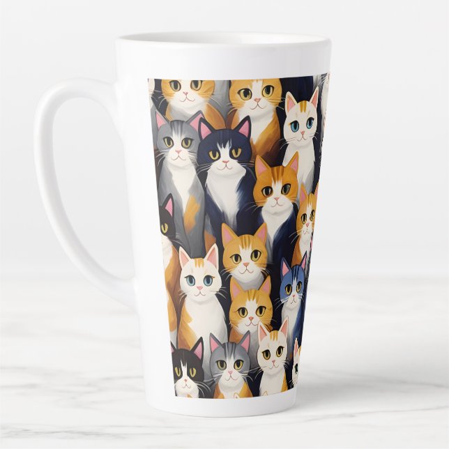 Tasse Latte Beaucoup de chats mignons motif (Gauche)