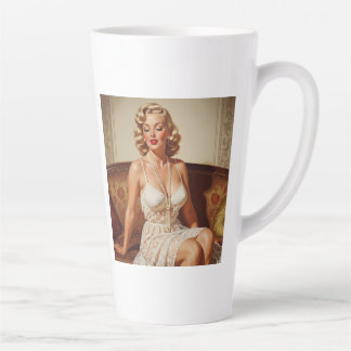 Tasse Latte Beautiful blonde pin-up 50's art